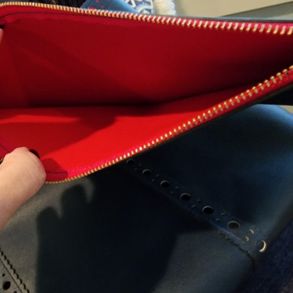 Tory Burch Leather Block T Brogue Tote - Picture 12 of 14